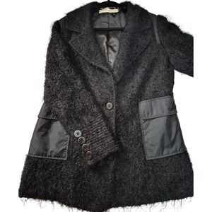 Perry Ellis Women's Mohair  + Wool Blazer Coat with Nylon Pockets Medium